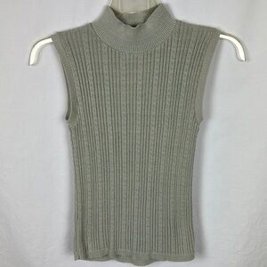 L.C.B.B., Ltd. seafoam green sleeveless mock turtleneck sweater tank top, size S